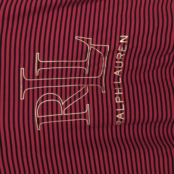 Lauren Ralph Lauren Red Black Striped Large Logo Tee Size XXL - Picture 3 of 5